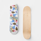 Skateboard Joyeuse Jeune Fille En Vélo - Romantique - Dessin (Recto)