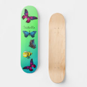 Skateboard Joyeux Bumblebee avec de belles papillons (Recto)