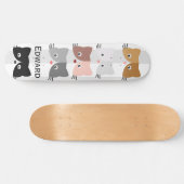 Skateboard Joyeux Chatons Curieux (Horz)