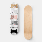Skateboard Joyeux Chatons Curieux (Recto)