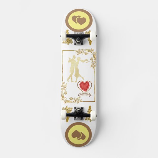 Skateboard Joyeux Couples Danse Valentines conception vectori (Recto)