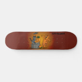 Skateboard Joyeux Halloween avec Chat Chat Chien et Araignée (Horz)