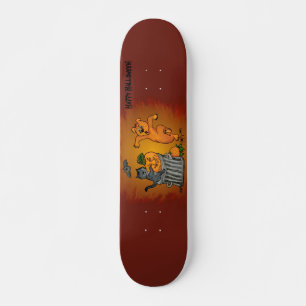 Skateboard Joyeux Halloween avec Chat Chat Chien et Araignée