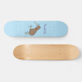 Skateboard Joyeux kiwi de saut avec dessin de cravate arc (Horz)