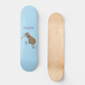 Skateboard Joyeux kiwi de saut avec dessin de cravate arc (Recto)