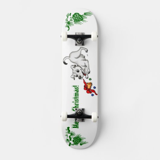 Skateboard Joyeux Noël ! Chiot avec Bell et Ball (Recto)