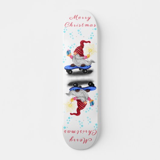 Skateboard Joyeux Noël - Happy Skater Gnome avec cadeaux (Devant)