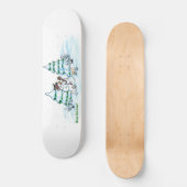 Skateboard Joyeux Noël ! Snowman avec chat et chiot (Recto)