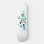 Skateboard Joyeux Noël ! Snowman avec chat et chiot (Recto)