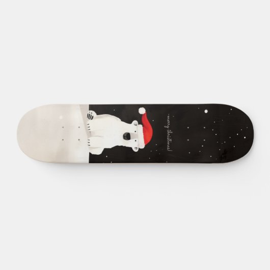 Skateboard Joyeux Ours Polaire De Noël ! (Horz)