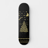 Skateboard Joyeux Pawlidays, Or brillant Paw sapin de Noël (Recto)