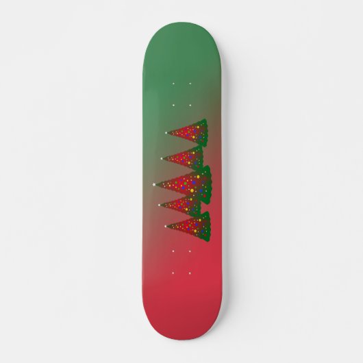 Skateboard Joyeux sapin rouge vert (Devant)