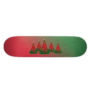 Skateboard Joyeux sapin rouge vert