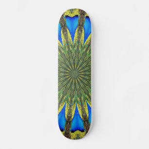 Skateboard Kaleidoscope en plume de paon 3