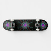 Skateboard Kaleidoscope Mandala Art Patinage Rose Noir (Horz)