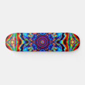 Skateboard Kaleidoscope psychédélique bleu rouge et vert (Horz)