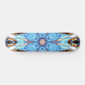 Skateboard Kaleidoscope psychédélique Fleur Bleu et Orange (Horz)