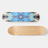 Skateboard Kaleidoscope psychédélique Fleur Bleu et Orange (Horz)