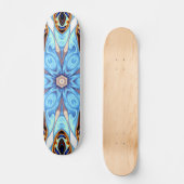 Skateboard Kaleidoscope psychédélique Fleur Bleu et Orange (Recto)