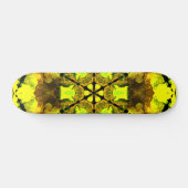 Skateboard Kaleidoscope psychédélique Fleur Jaune et Vert (Horz)