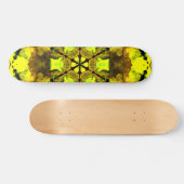 Skateboard Kaleidoscope psychédélique Fleur Jaune et Vert (Horz)