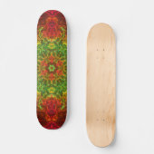 Skateboard Kaleidoscope psychédélique Fleur vert et rouge (Recto)
