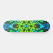 Skateboard Kaleidoscope psychédélique vert bleu et orange (Horz)