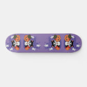 Skateboard Kawaii compte Huskula avec citrouilles et fantômes (Horz)