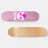 SKATEBOARD KAWAII DÉCÈS SKULL PINK LEOPARD (Horz)