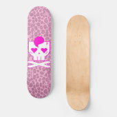 SKATEBOARD KAWAII DÉCÈS SKULL PINK LEOPARD (Recto)