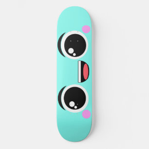 Skateboard Kawaii Happy Anime Face Aqua