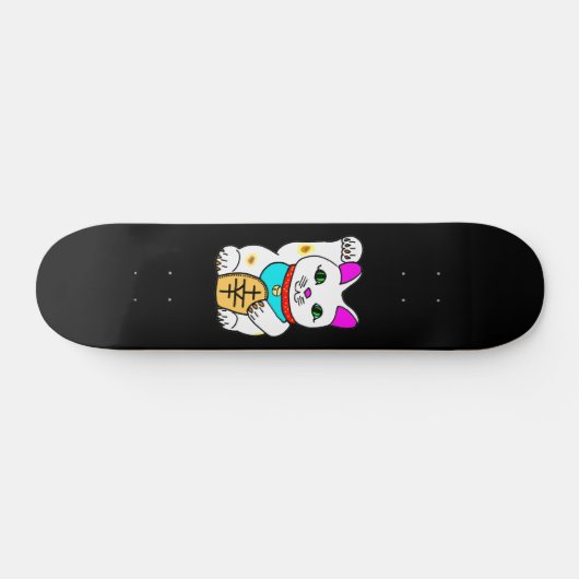 Skateboard Kawaii Rave Lucky Chat Maneki Neko (Horz)