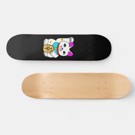 Skateboard Kawaii Rave Lucky Chat Maneki Neko (Horz)