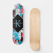 Skateboard Kawaii Style de dessin Dessert Nom et enfants init (Recto)