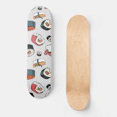 Skateboard Kawaii Sushi Rolls Motif Slip-On Baskets (Recto)