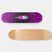 SKATEBOARD KAWAII SYRINGE MÉDICALE CROSS PINK LEOPARD (Horz)