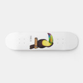 Skateboard Keel-billed toucan bird cartoon illustration  (Horz)