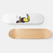 Skateboard Keel-billed toucan bird cartoon illustration  (Horz)