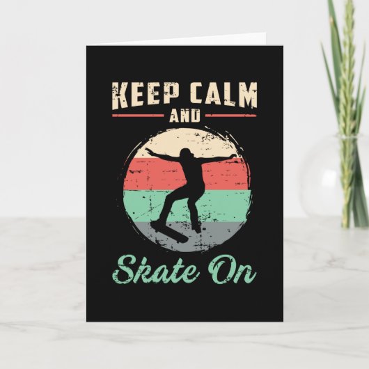 Skateboard Keep Calm Skating Gift Idee Kaart (Voorkant)