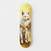 Skateboard Keeper of the Dawn – The White Winged Wolf.  (Recto)