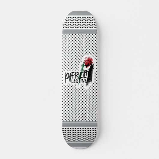 Skateboard Kéfié Palestine libre (Devant)