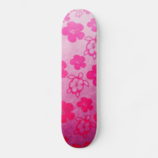 Skateboard Ketmie et tortues roses de Honu (Recto)