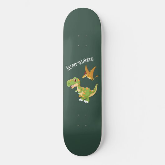 Skateboard Kids Dinosaur T-Rex Add Name (Recto)