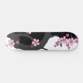 Skateboard Kimono japonais Sakura noir et blanc (Horz)