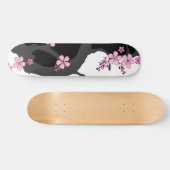 Skateboard Kimono japonais Sakura noir et blanc (Horz)