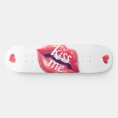 Skateboard Kiss Me Glossy Red Lips Art Illustration (Horz)