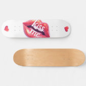 Skateboard Kiss Me Glossy Red Lips Art Illustration (Horz)