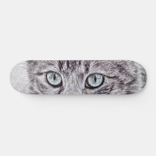 Skateboard Kitten Love Cute Kitty Chat aux Yeux Bleus Lumineu
