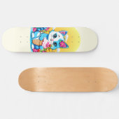Skateboard Kitty Chat avec crème glacée Summer Kawaii Caractè (Horz)