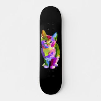 Skateboard Kitty coloré